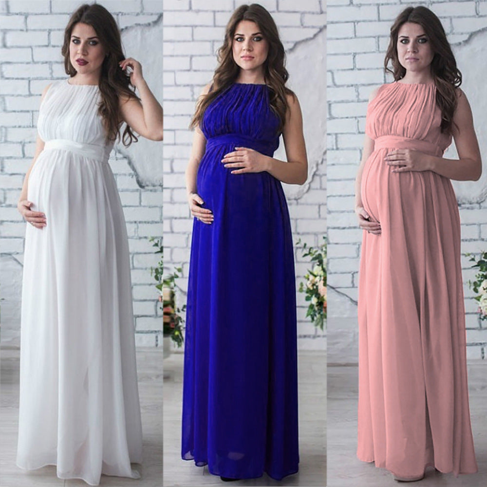 Maternity Gown Chiffon Maxi Dress