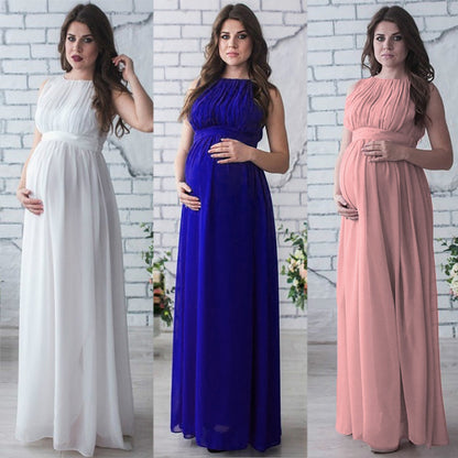 Maternity Gown Chiffon Maxi Dress