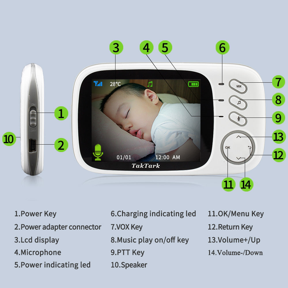 3.2” Video Baby Monitor